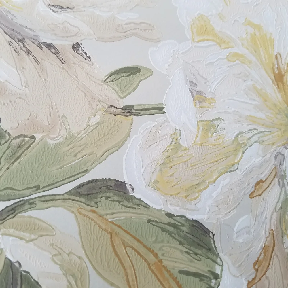 Wallpaper Handpainted Cream Rose